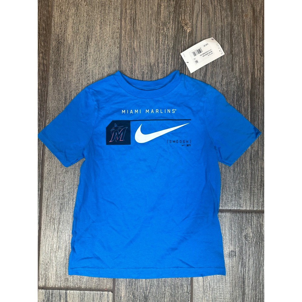 Nike Miami Marlins MLB Dri-FIT Baseball Graphic T-Shirt Kids Youth Medium NWT